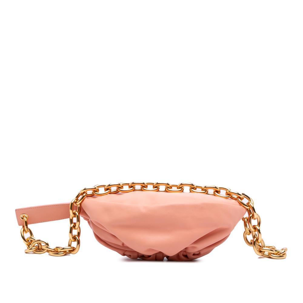 Bottega Veneta B Bottega Veneta Pink Blush Lambskin Leather Leather Lambskin Belt Chain Pouch Italy