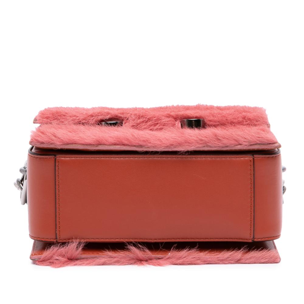 Marni AB Marni Pink Fur Natural Material Shearling Chain Crossbody Italy