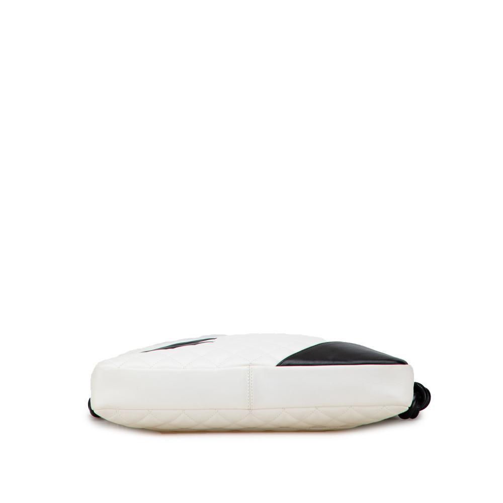 Chanel B Chanel White with Black Lambskin Leather Leather Maxi Lambskin Cambon Ligne Crossbody Italy