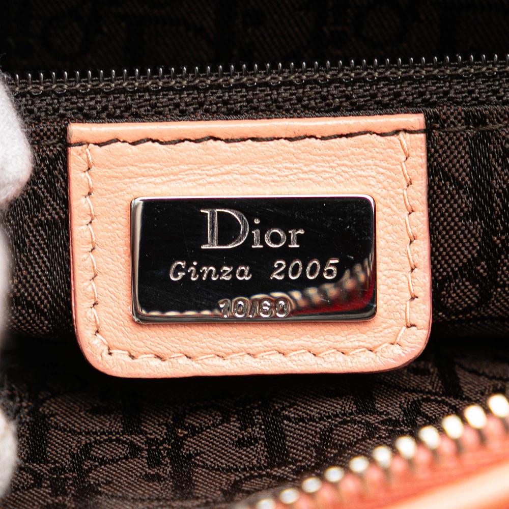 Christian Dior B Dior Pink Salmon Lambskin Leather Leather Medium Lambskin Cannage Lady Dior Italy