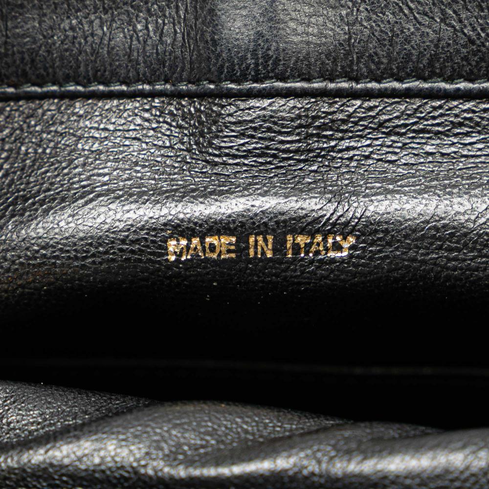 Chanel B Chanel Black Lambskin Leather Leather CC Quilted Lambskin Crossbody Italy