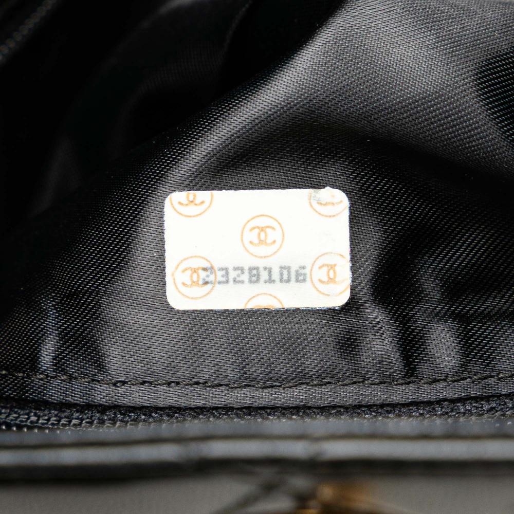 Chanel B Chanel Black Lambskin Leather Leather CC Quilted Lambskin Crossbody Italy