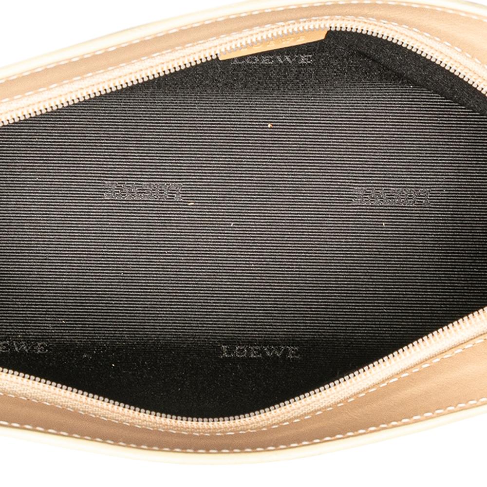 Loewe AB LOEWE Brown Caramel Calf Leather Studded Clutch Spain