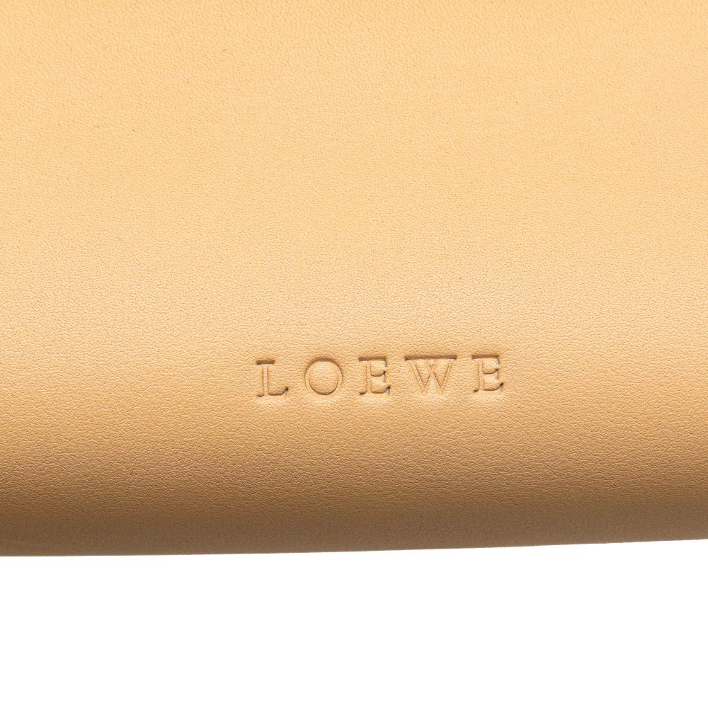 Loewe AB LOEWE Brown Caramel Calf Leather Studded Clutch Spain
