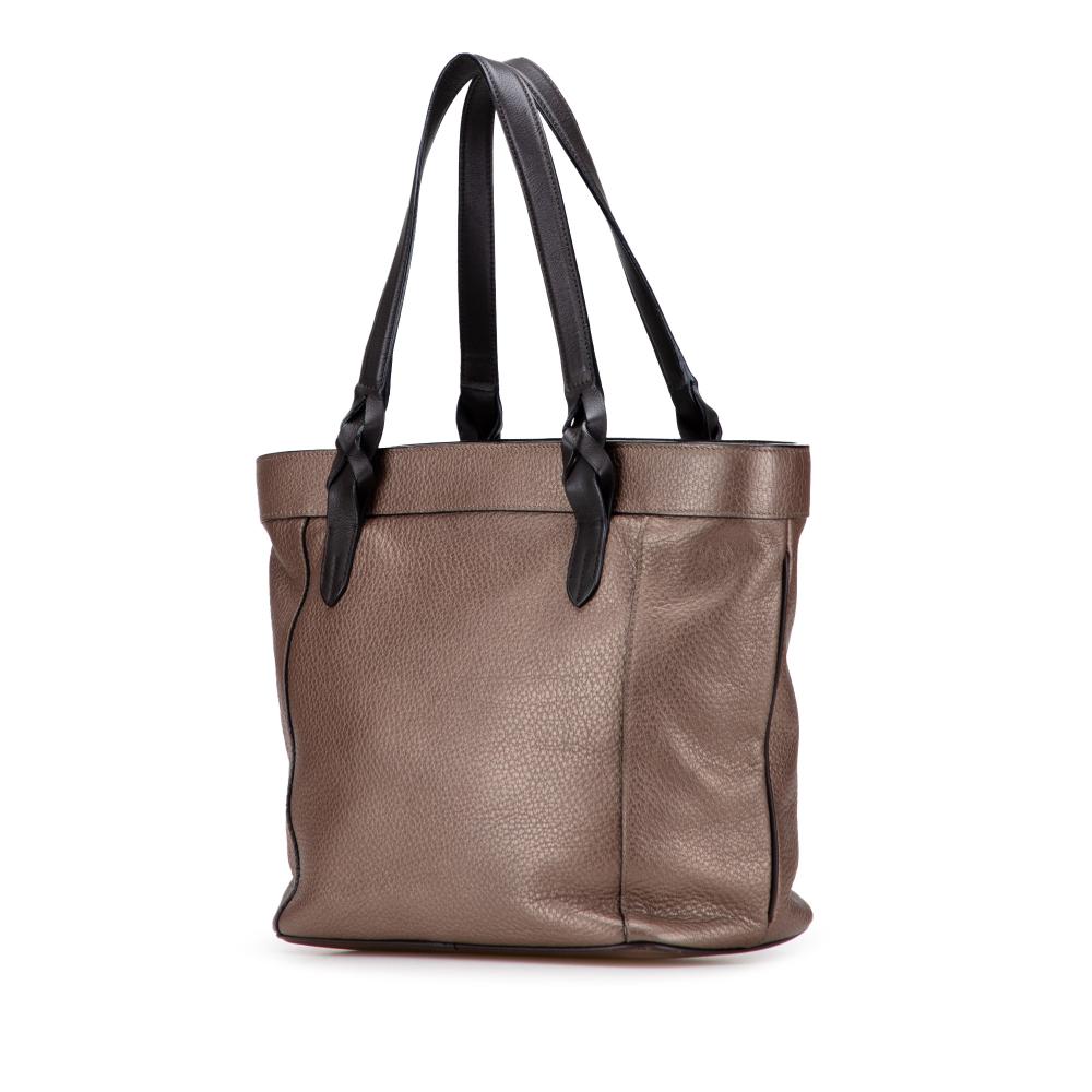 Loewe B LOEWE Brown Bronze Calf Leather Anagram Fusta Tote Spain