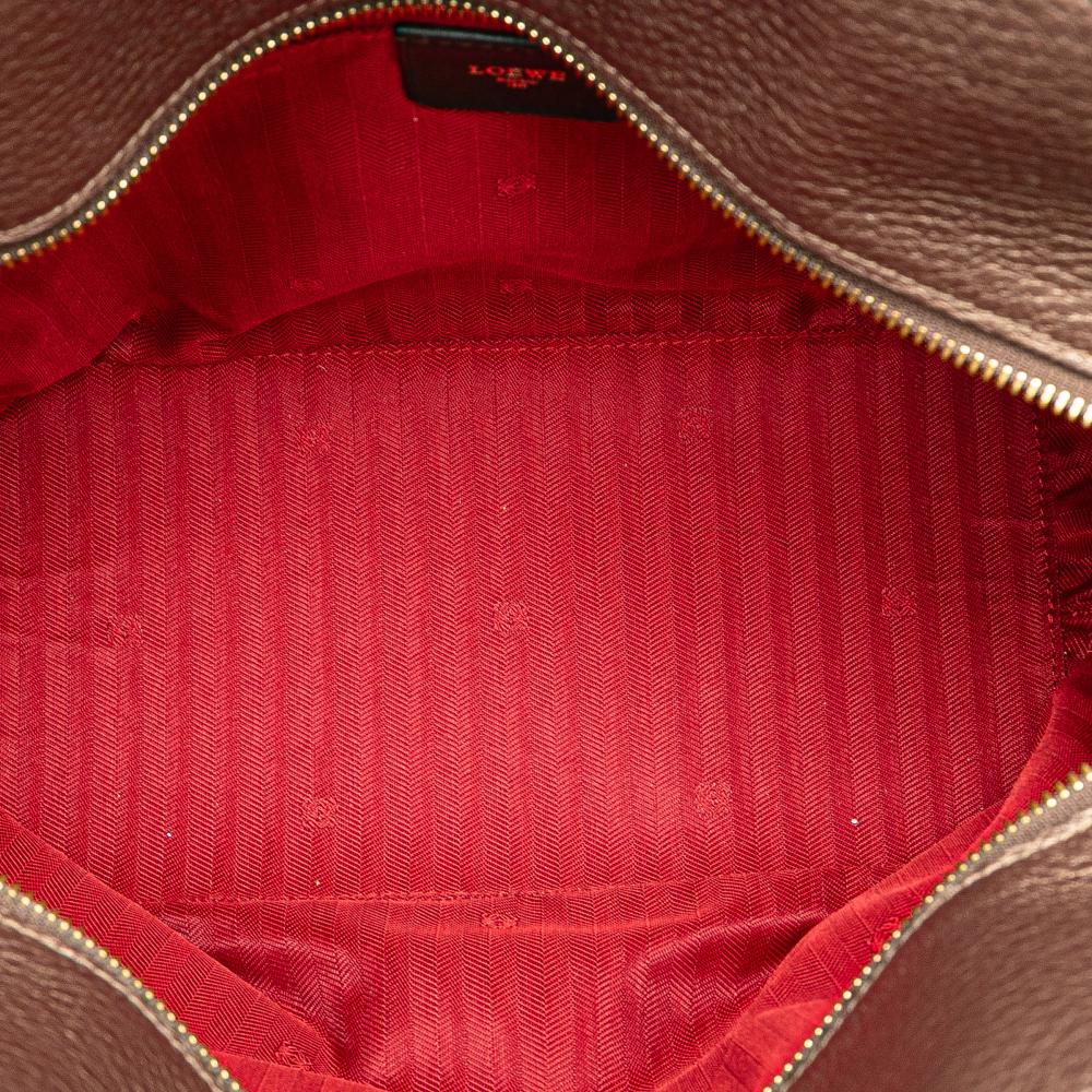 Loewe B LOEWE Brown Bronze Calf Leather Anagram Fusta Tote Spain