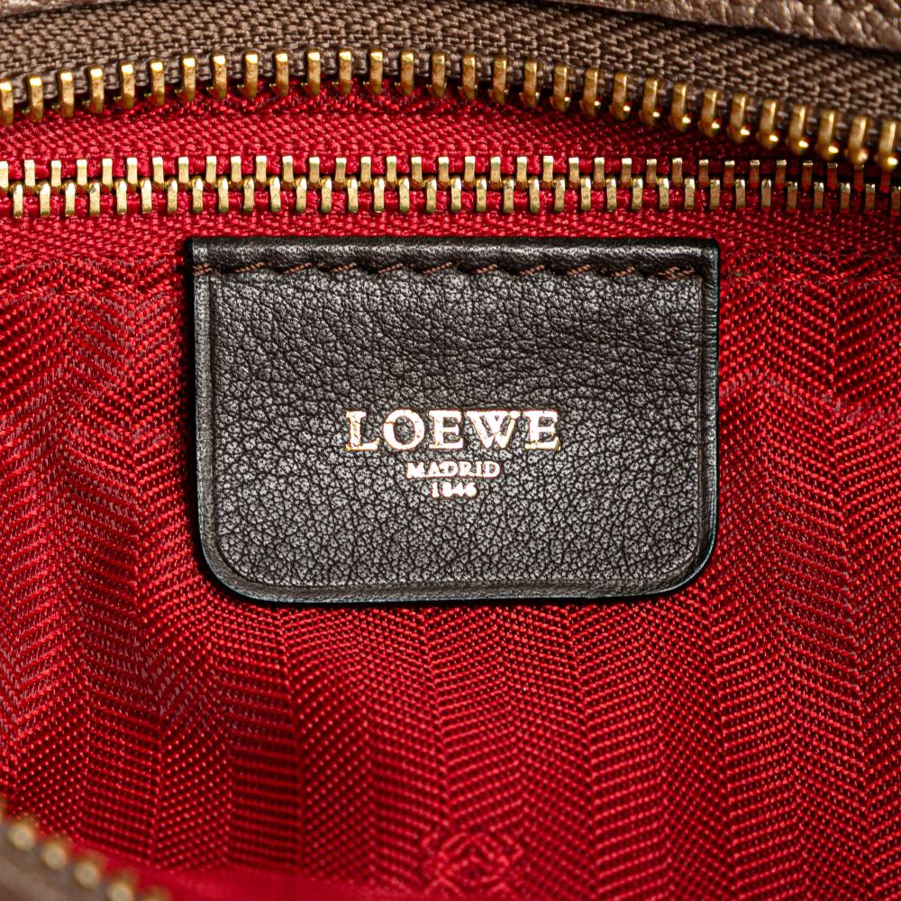 Loewe B LOEWE Brown Bronze Calf Leather Anagram Fusta Tote Spain