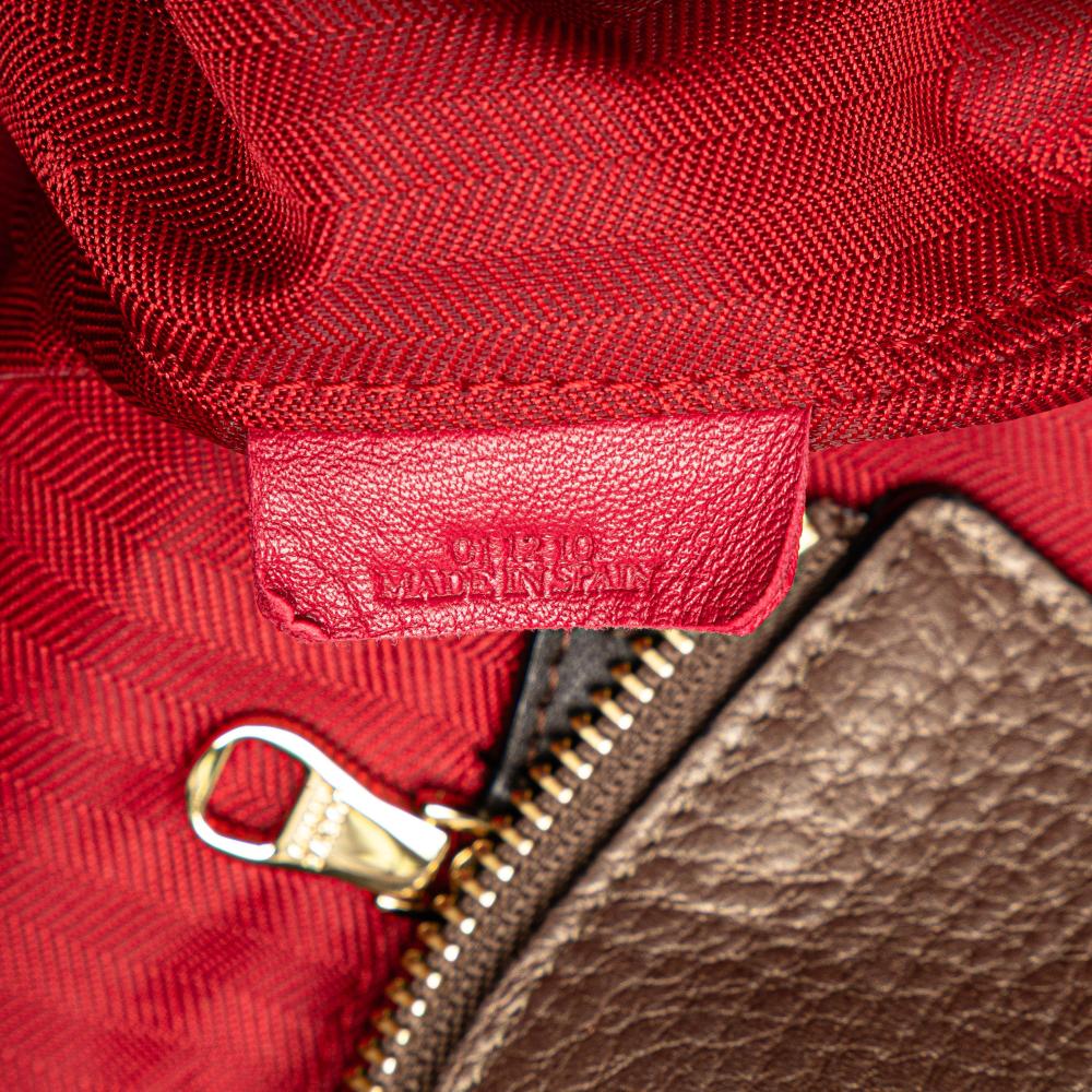 Loewe B LOEWE Brown Bronze Calf Leather Anagram Fusta Tote Spain