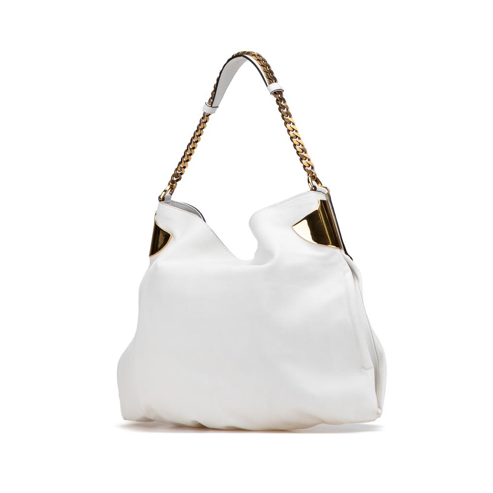 Gucci B Gucci White Calf Leather Medium 1970 Hobo Italy