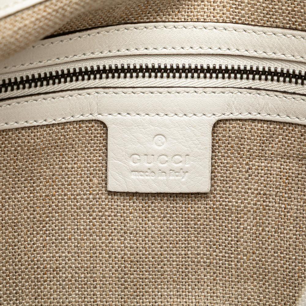 Gucci B Gucci White Calf Leather Medium 1970 Hobo Italy