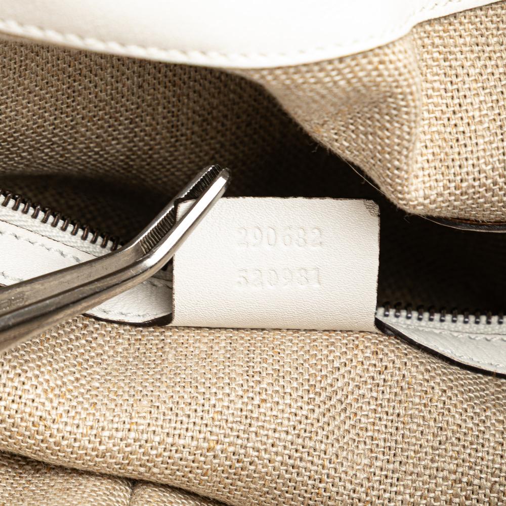 Gucci B Gucci White Calf Leather Medium 1970 Hobo Italy