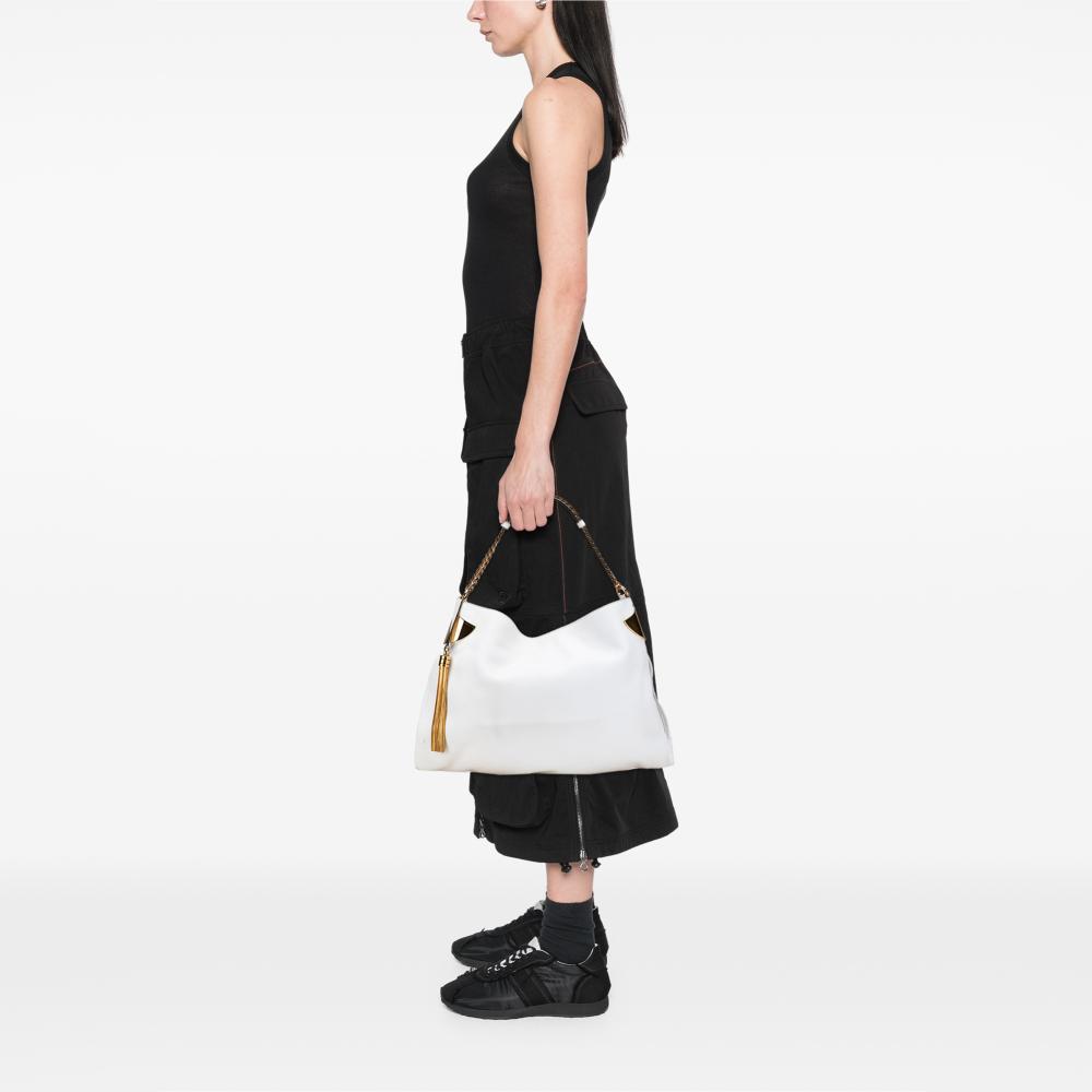 Gucci B Gucci White Calf Leather Medium 1970 Hobo Italy