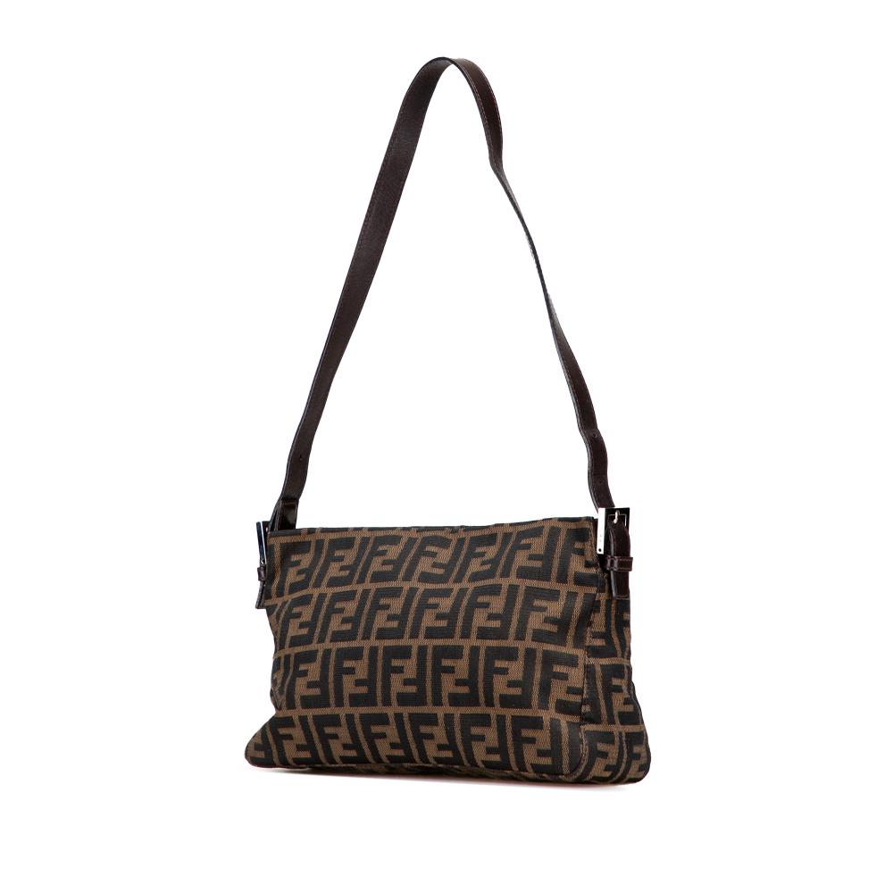 Fendi B Fendi Brown Canvas Fabric Zucca Shoulder Bag Italy