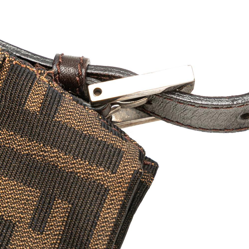 Fendi B Fendi Brown Canvas Fabric Zucca Shoulder Bag Italy