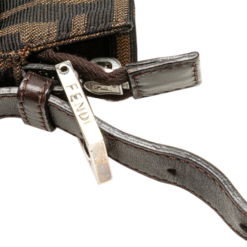 Fendi B Fendi Brown Canvas Fabric Zucca Shoulder Bag Italy