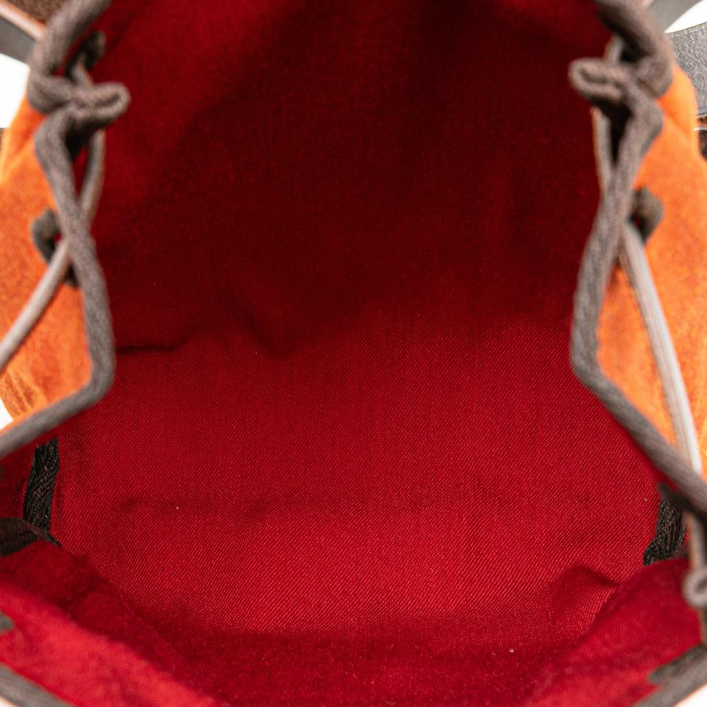 Hermès B Hermès Orange with Brown Dark Brown Canvas Fabric Toile Herbag TPM France