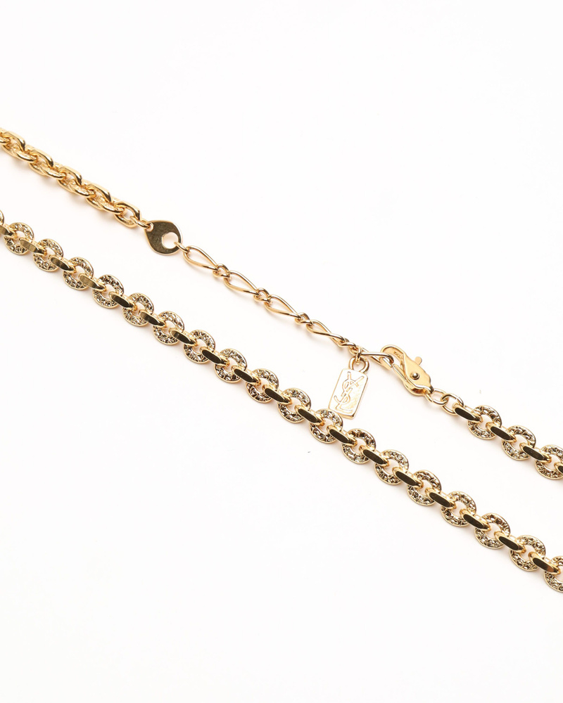 Saint Laurent Circle pendant Gold Chain Necklace