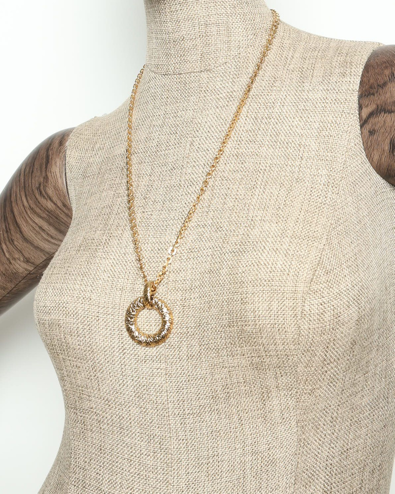 Saint Laurent Circle pendant Gold Chain Necklace