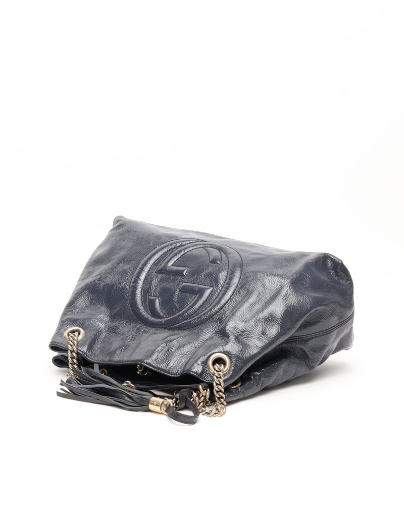 Gucci Medium Patent Soho Chain Tote Bag
