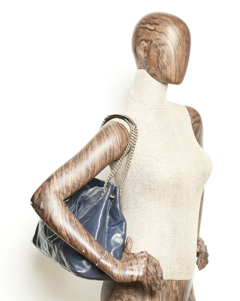 Gucci Medium Patent Soho Chain Tote Bag