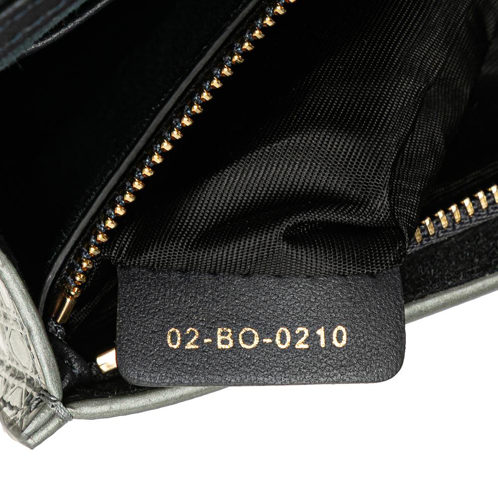 Christian Dior B Dior Silver Patent Leather Leather Metallic Patent Microcannage 2 in 1 30 Montaigne Pouch Italy