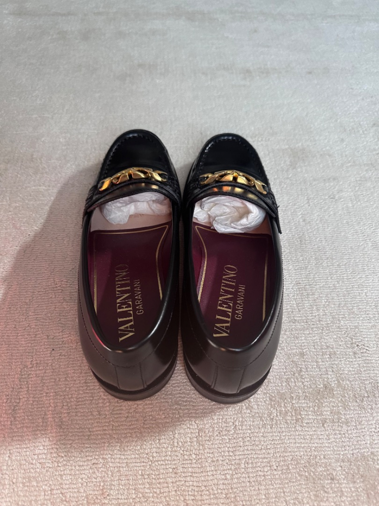 Valentino Garavani VLogo Kette Leder Slipper