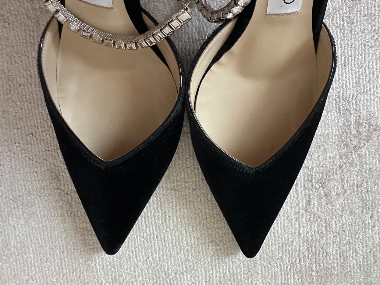 Jimmy Choo Escarpins en daim noir avec ornements en cristal 85