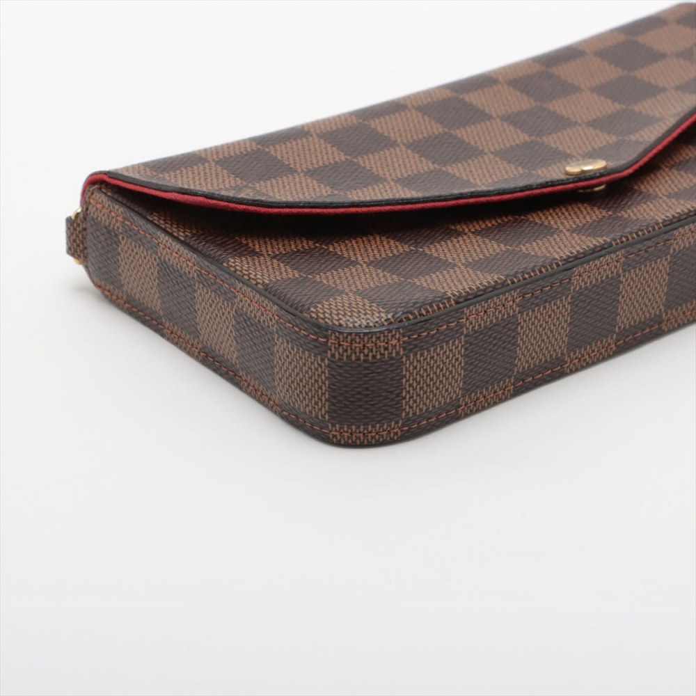 Louis Vuitton Felicie Canvas Pouch Clutch Damier Ebene