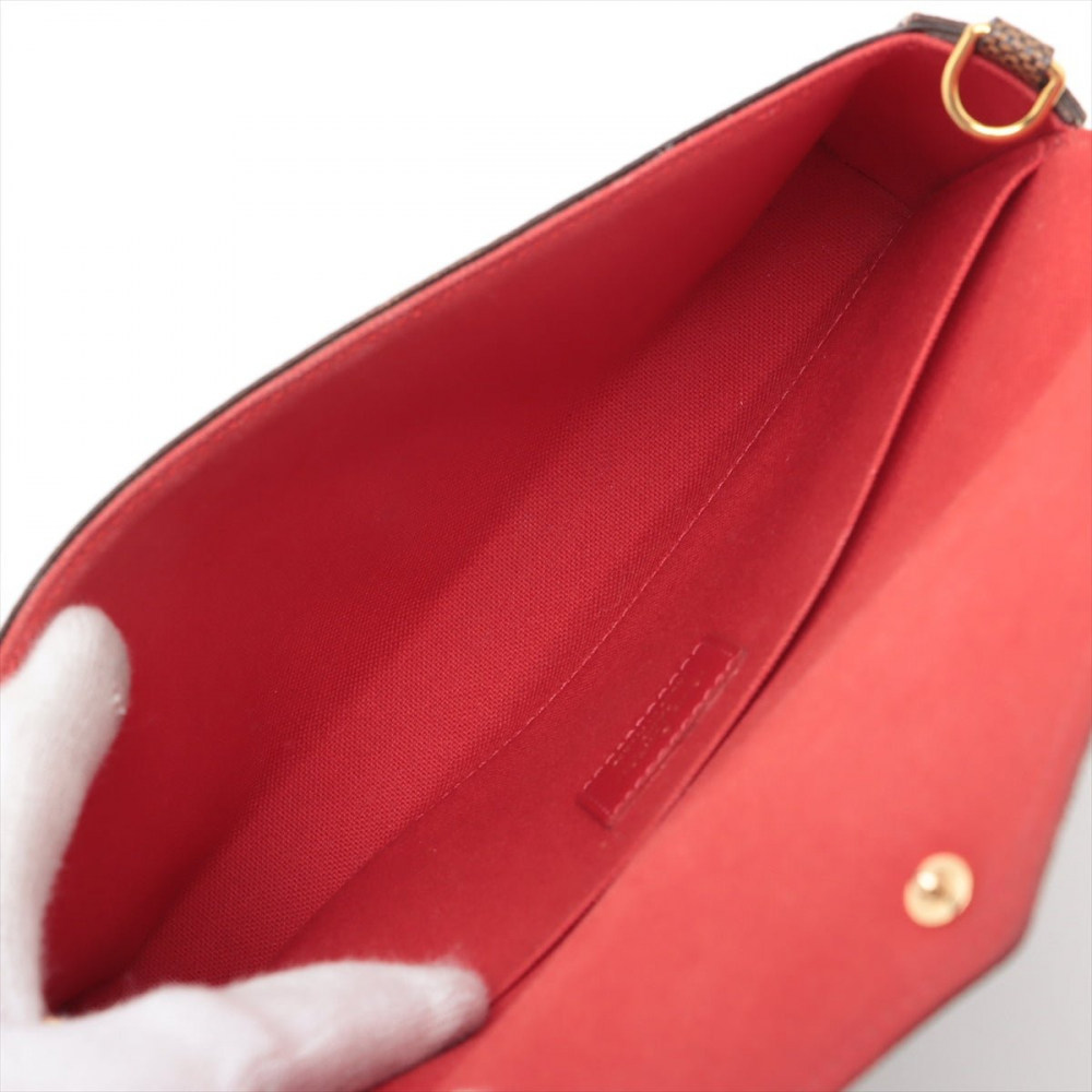 Louis Vuitton Felicie Canvas Pouch Clutch Damier Ebene