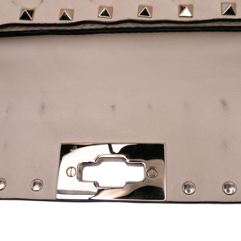Valentino B Valentino Brown Light Beige Nappa Leather Leather Nappa Rockstud Spike Crossbody Italy