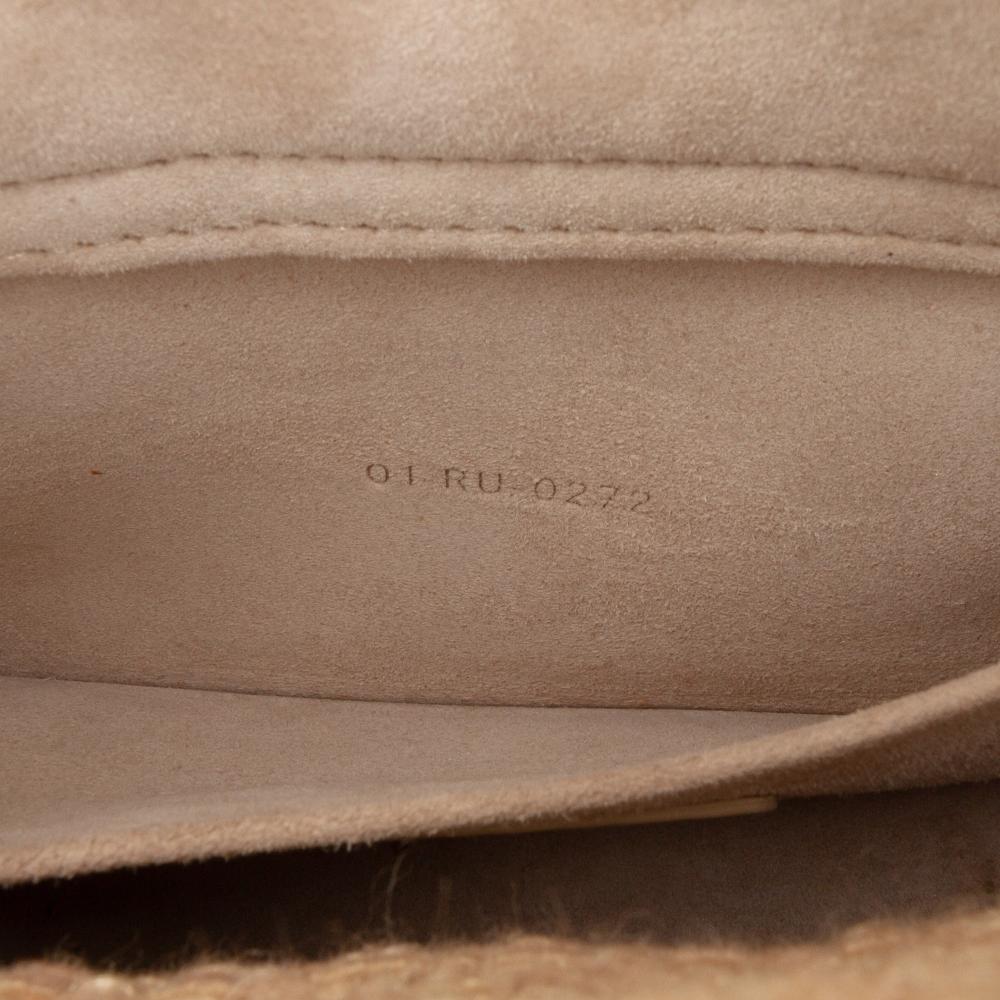 Christian Dior B Dior Brown Light Brown Tweed Fabric Medium Cannage Lady D Joy Italy