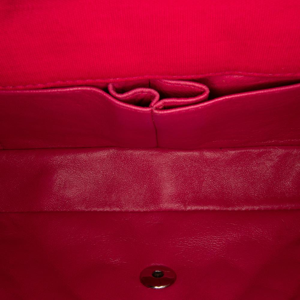 Chanel B Chanel Pink Dark Pink Cotton Fabric Quilted Jersey East West Single Flap Italy