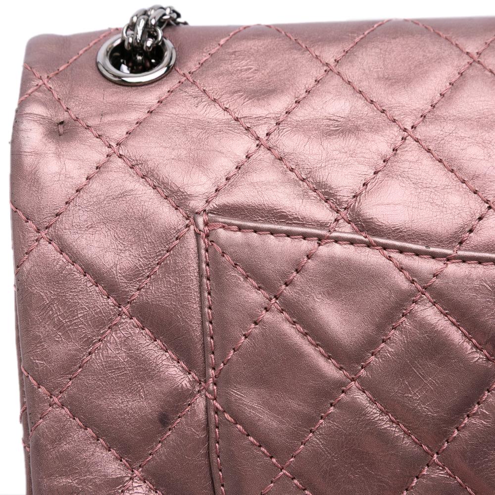Chanel B Chanel Pink Calf Leather Reissue 2.55 Aged Metallic skin Double Flap 226 France