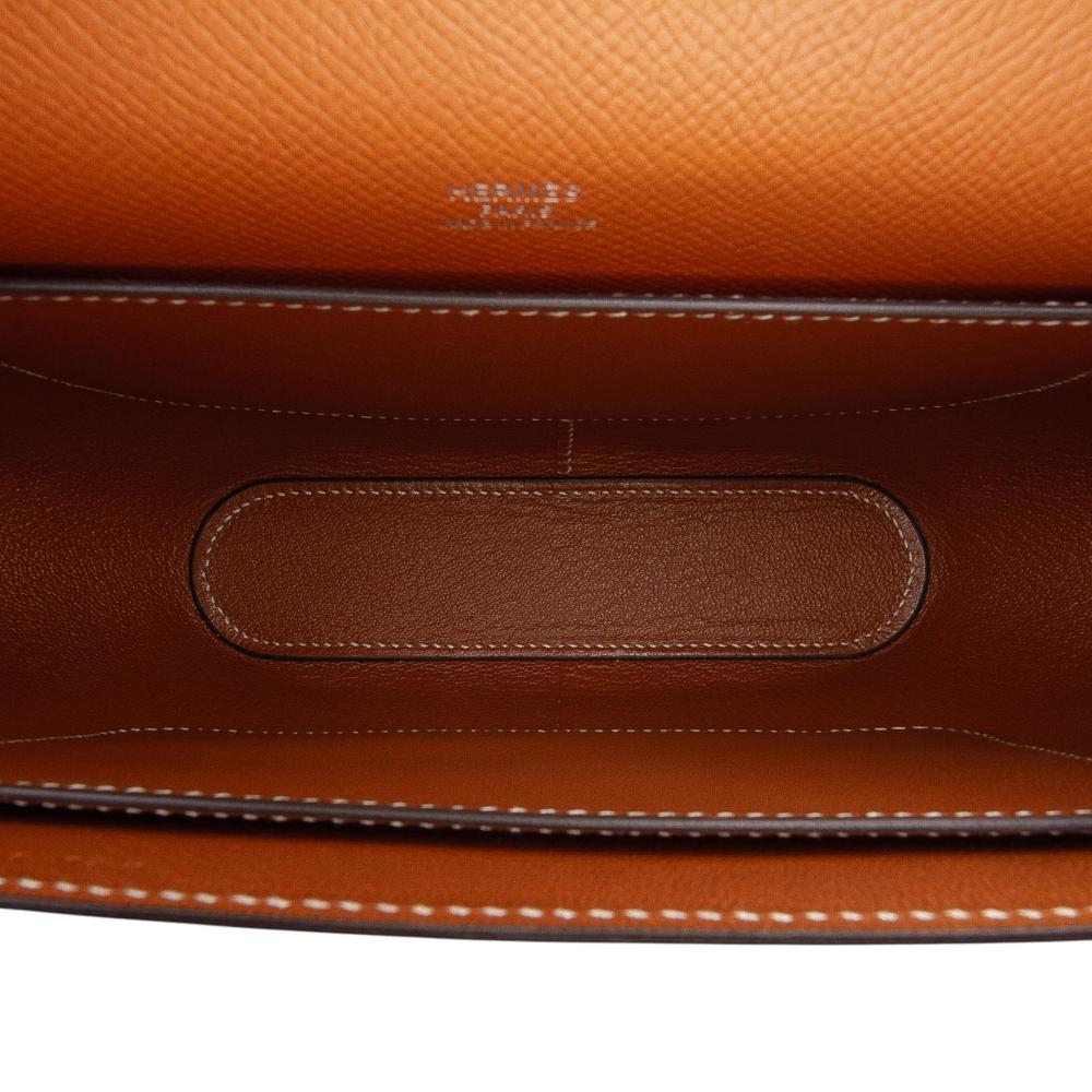 Hermès AB Hermès Brown Calf Leather Epsom Octogone Clutch France