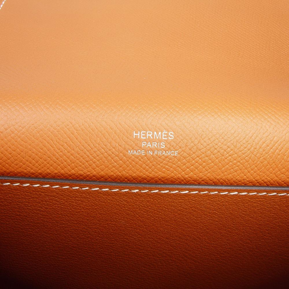 Hermès AB Hermès Brown Calf Leather Epsom Octogone Clutch France