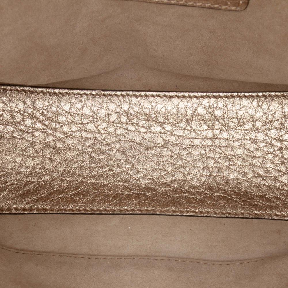 Christian Dior B Dior Gold Light Gold Calf Leather Small Metallic Grained skin Cannage Supple Lady Dior Italy