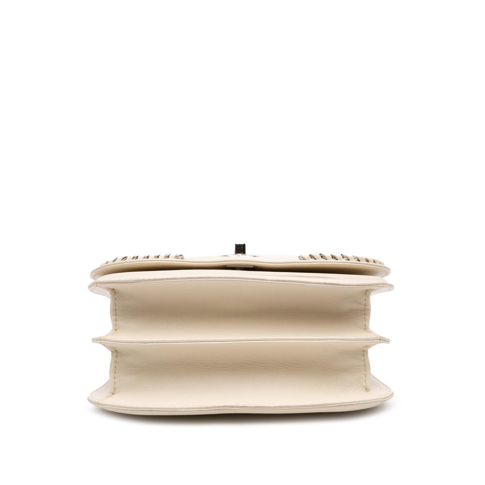 Chanel AB Chanel White Ivory Calf Leather Small skin Braided Chic Flap France