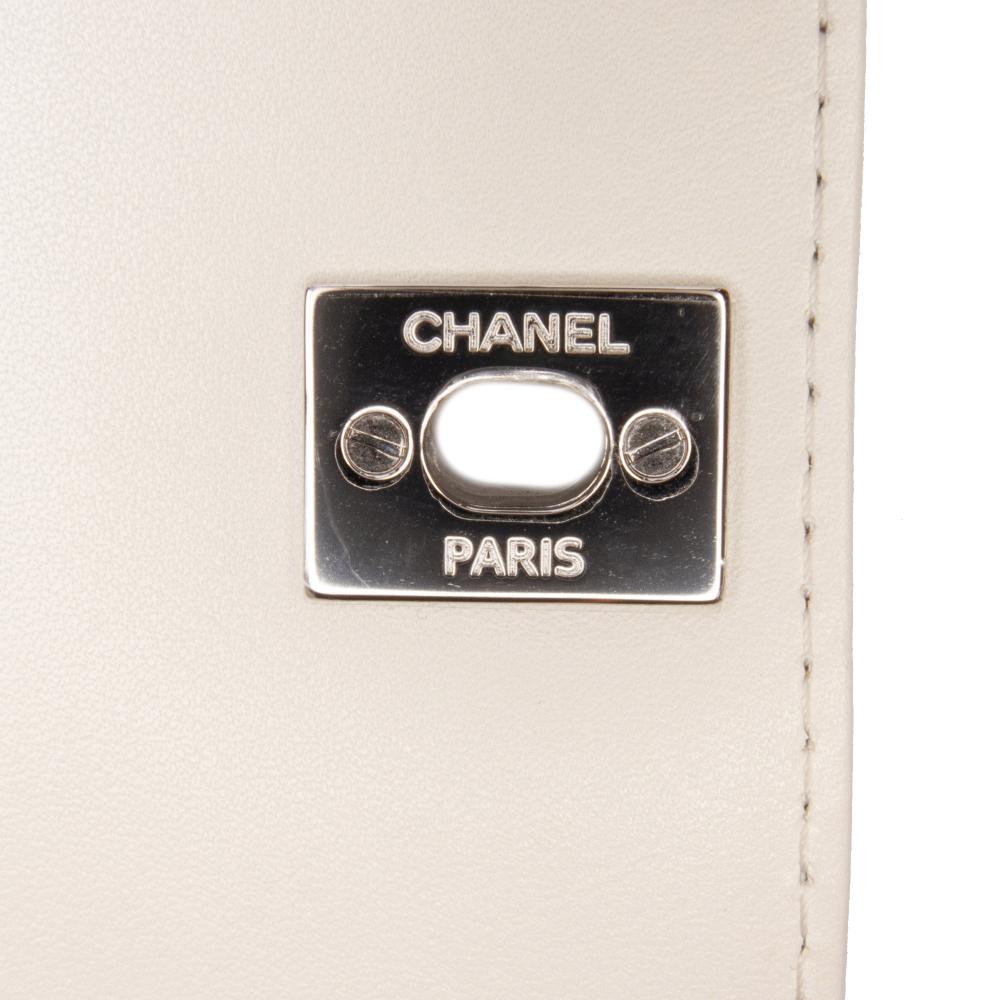 Chanel AB Chanel White Ivory Calf Leather Small skin Braided Chic Flap France