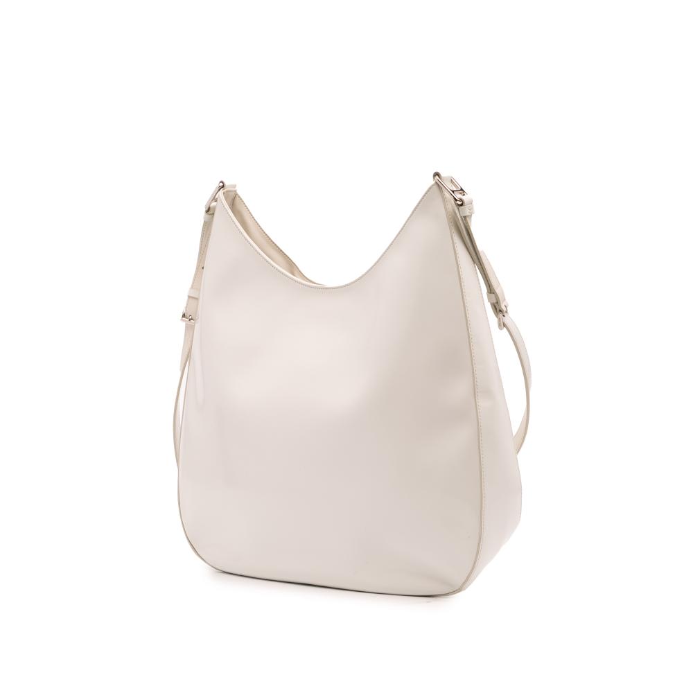 Prada B Prada White Calf Leather Maxi Spazzolato Cleo Crossbody Italy