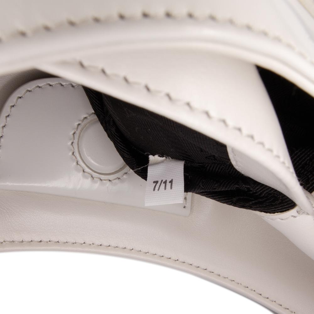 Prada B Prada White Calf Leather Maxi Spazzolato Cleo Crossbody Italy