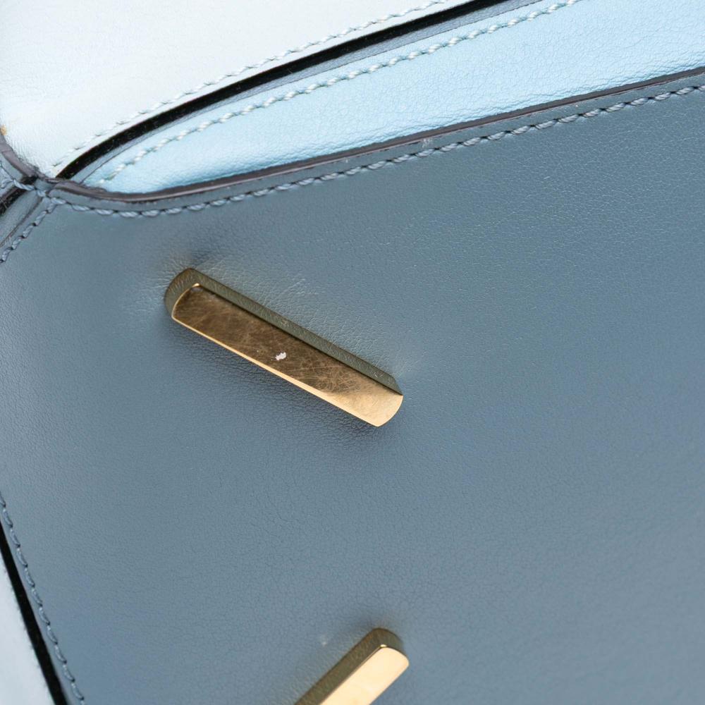 Loewe B LOEWE Blue Light Blue Calf Leather Medium Tricolor skin Puzzle Satchel Spain