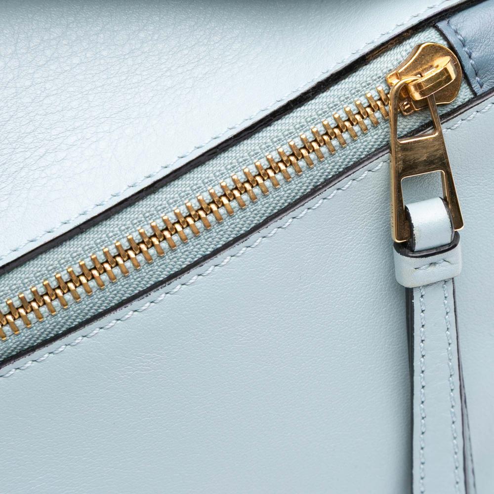 Loewe B LOEWE Blue Light Blue Calf Leather Medium Tricolor skin Puzzle Satchel Spain