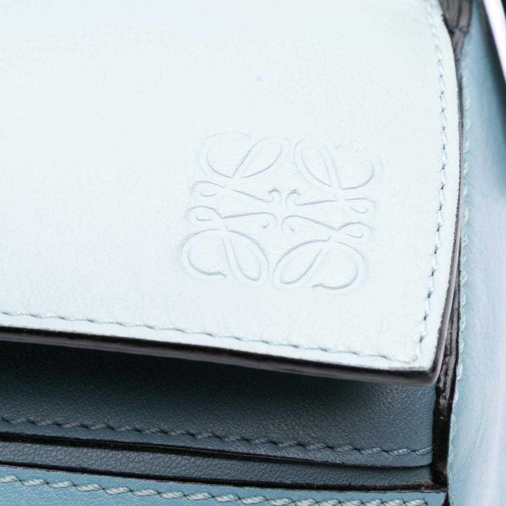 Loewe B LOEWE Blue Light Blue Calf Leather Medium Tricolor skin Puzzle Satchel Spain