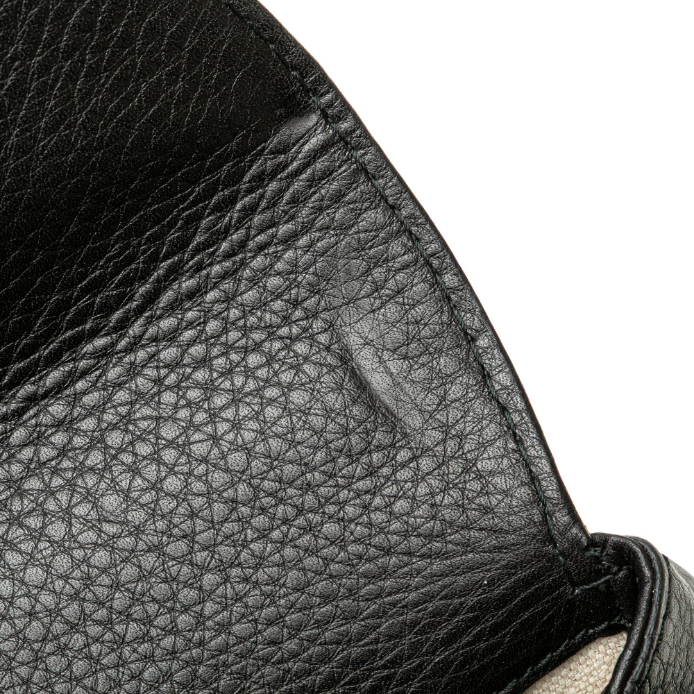 Gucci Bamboo Medium Leather Top-handle Handbag Black