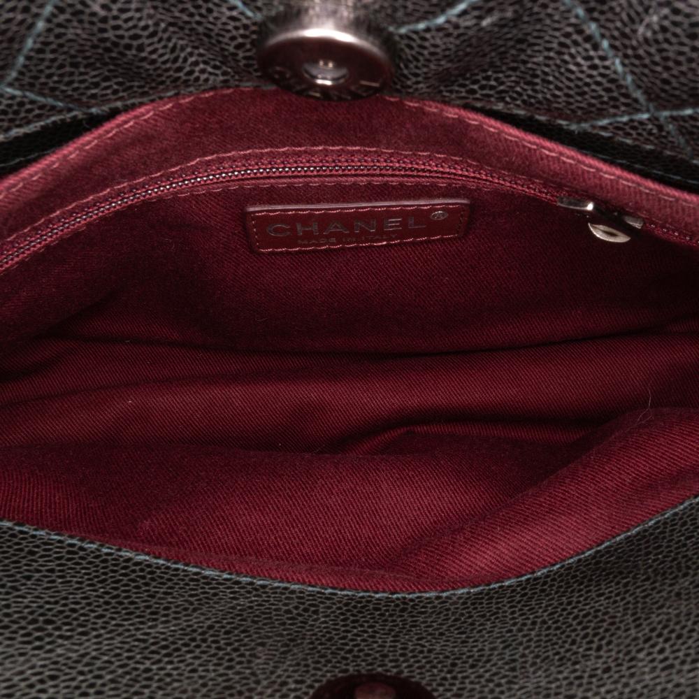 Chanel B Chanel Black Caviar Leather Leather CC Quilted Crumpled Caviar Crave Tote Italy