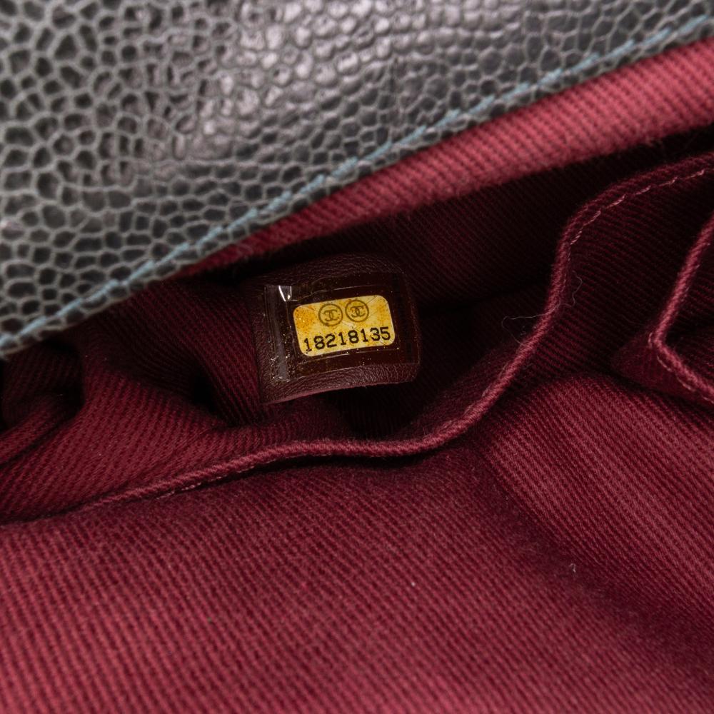 Chanel B Chanel Black Caviar Leather Leather CC Quilted Crumpled Caviar Crave Tote Italy