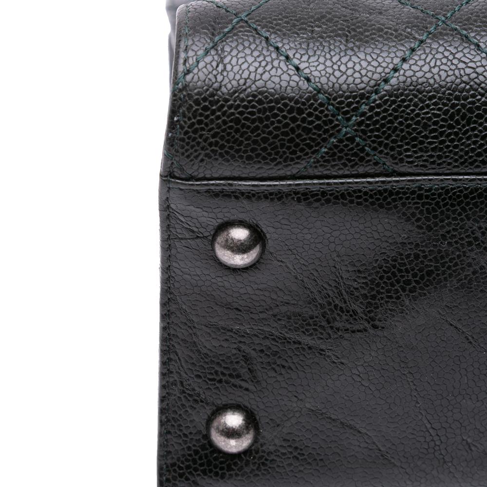 Chanel B Chanel Black Caviar Leather Leather CC Quilted Crumpled Caviar Crave Tote Italy