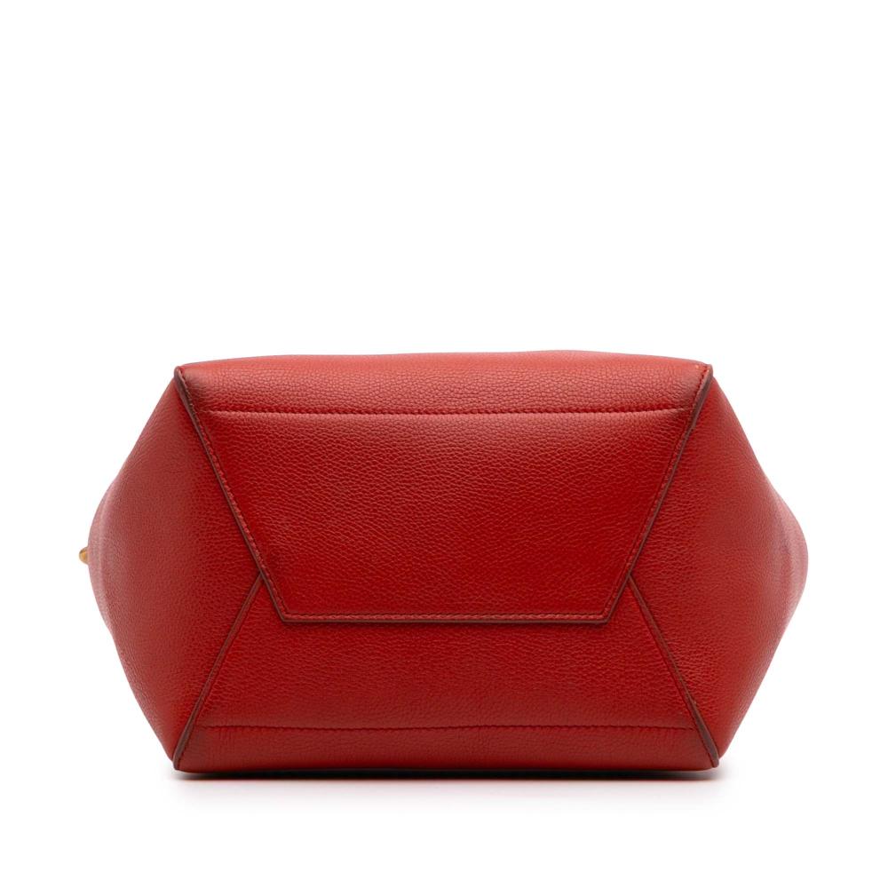 Celine B Celine Red Calf Leather Medium Seau Sangle Bucket Bag Italy