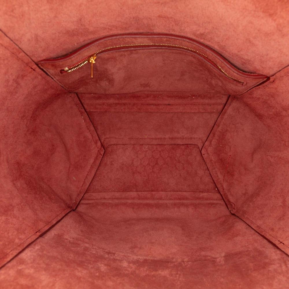 Celine B Celine Red Calf Leather Medium Seau Sangle Bucket Bag Italy