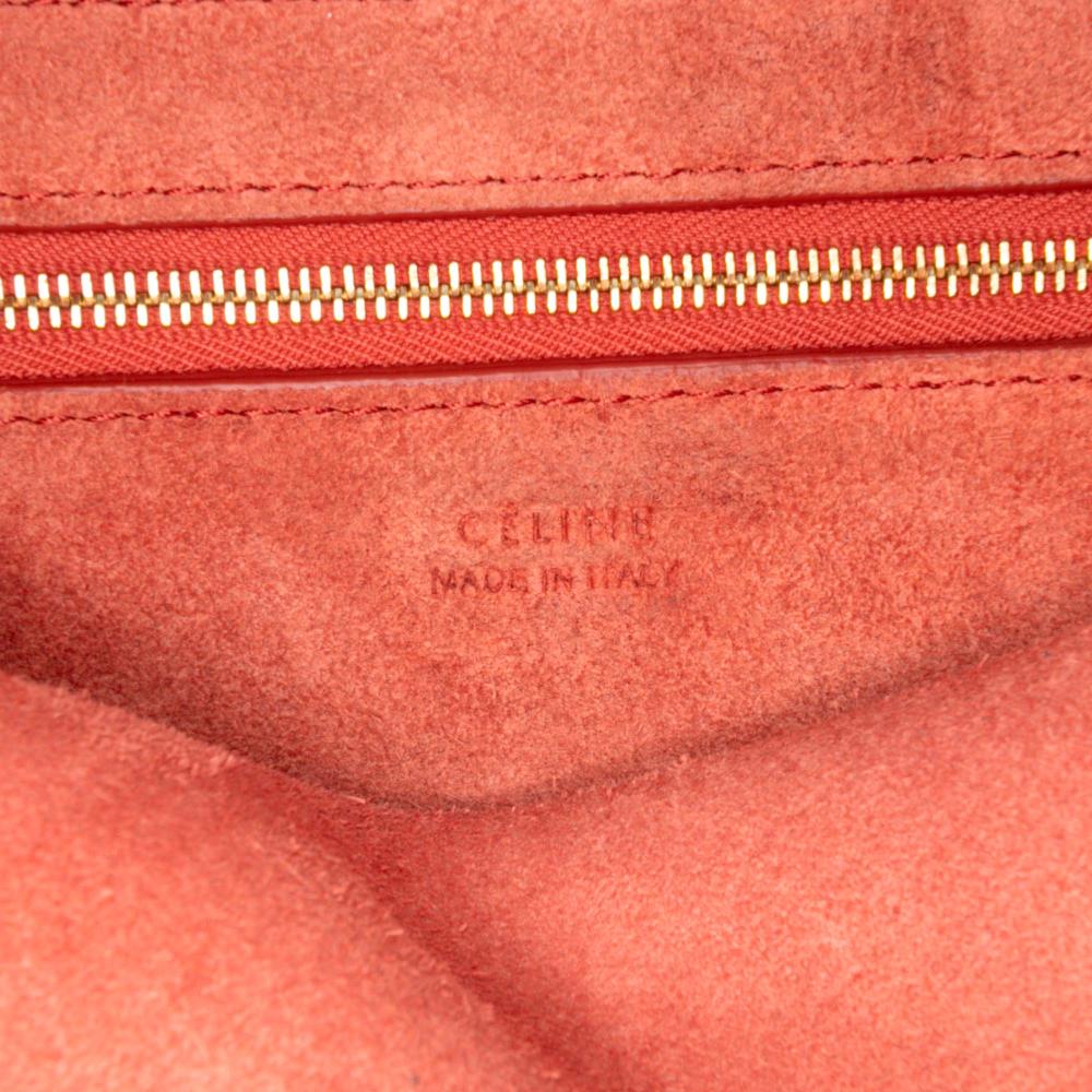 Celine B Celine Red Calf Leather Medium Seau Sangle Bucket Bag Italy